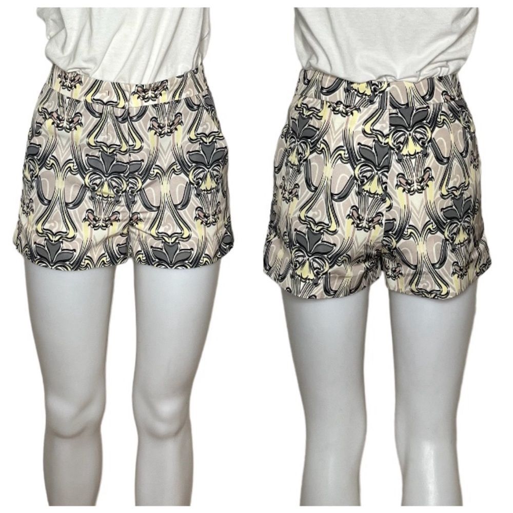 M MISSONI Shorts Black Grey Cream Pattern Flat Front Womens Size 38 US Size 2 - Picture 10 of 10